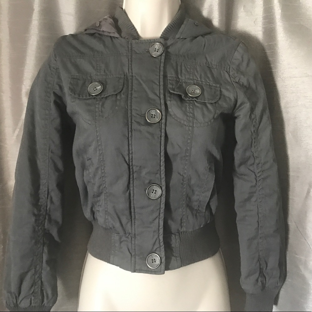 Gray button up jacket